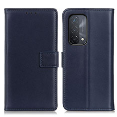 Custodia Portafoglio In Pelle Cover con Supporto A08D per Oppo A74 5G Blu