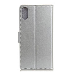 Custodia Portafoglio In Pelle Cover con Supporto A08D per Samsung Galaxy A01 Core Argento