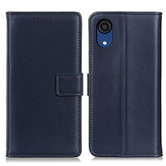 Custodia Portafoglio In Pelle Cover con Supporto A08D per Samsung Galaxy A03 Core Blu