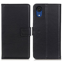 Custodia Portafoglio In Pelle Cover con Supporto A08D per Samsung Galaxy A03 Core Nero