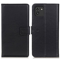 Custodia Portafoglio In Pelle Cover con Supporto A08D per Samsung Galaxy A03 Nero