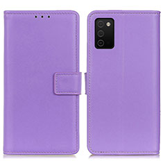 Custodia Portafoglio In Pelle Cover con Supporto A08D per Samsung Galaxy A03s Viola