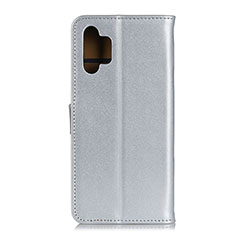 Custodia Portafoglio In Pelle Cover con Supporto A08D per Samsung Galaxy A32 4G Argento