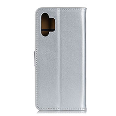 Custodia Portafoglio In Pelle Cover con Supporto A08D per Samsung Galaxy A32 5G Argento