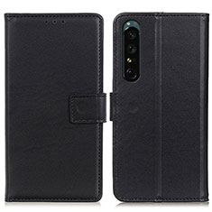 Custodia Portafoglio In Pelle Cover con Supporto A08D per Sony Xperia 1 IV Nero