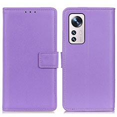 Custodia Portafoglio In Pelle Cover con Supporto A08D per Xiaomi Mi 12S 5G Viola