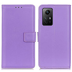 Custodia Portafoglio In Pelle Cover con Supporto A08D per Xiaomi Redmi Note 12S Viola