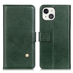 Custodia Portafoglio In Pelle Cover con Supporto A09 per Apple iPhone 15 Plus Verde