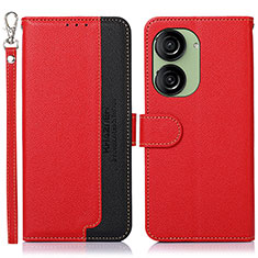 Custodia Portafoglio In Pelle Cover con Supporto A09D per Asus ZenFone 10 Rosso