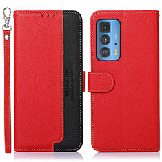 Custodia Portafoglio In Pelle Cover con Supporto A09D per Motorola Moto Edge 20 Pro 5G Rosso