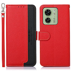 Custodia Portafoglio In Pelle Cover con Supporto A09D per Motorola Moto Edge (2023) 5G Rosso