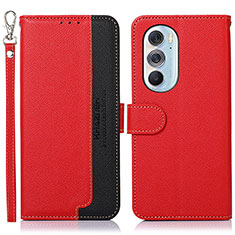 Custodia Portafoglio In Pelle Cover con Supporto A09D per Motorola Moto Edge 30 Pro 5G Rosso