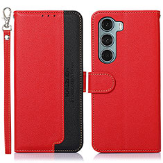 Custodia Portafoglio In Pelle Cover con Supporto A09D per Motorola Moto Edge S30 5G Rosso