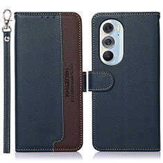 Custodia Portafoglio In Pelle Cover con Supporto A09D per Motorola Moto Edge X30 5G Blu