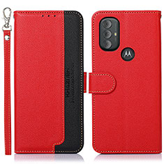 Custodia Portafoglio In Pelle Cover con Supporto A09D per Motorola Moto G Play Gen 2 Rosso