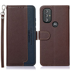 Custodia Portafoglio In Pelle Cover con Supporto A09D per Motorola Moto G Power (2022) Marrone