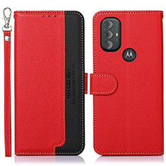 Custodia Portafoglio In Pelle Cover con Supporto A09D per Motorola Moto G Power (2022) Rosso