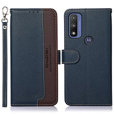 Custodia Portafoglio In Pelle Cover con Supporto A09D per Motorola Moto G Pure Blu