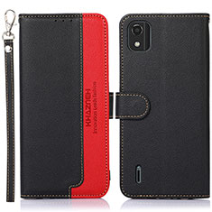 Custodia Portafoglio In Pelle Cover con Supporto A09D per Nokia C2 2nd Edition Nero