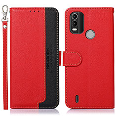 Custodia Portafoglio In Pelle Cover con Supporto A09D per Nokia G11 Plus Rosso