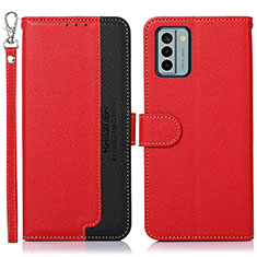 Custodia Portafoglio In Pelle Cover con Supporto A09D per Nokia G22 Rosso