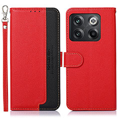 Custodia Portafoglio In Pelle Cover con Supporto A09D per OnePlus 10T 5G Rosso