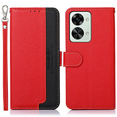 Custodia Portafoglio In Pelle Cover con Supporto A09D per OnePlus Nord 2T 5G Rosso