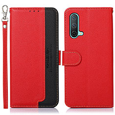 Custodia Portafoglio In Pelle Cover con Supporto A09D per OnePlus Nord CE 5G Rosso