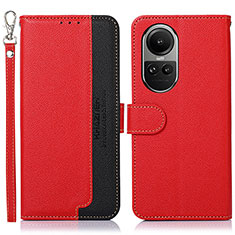 Custodia Portafoglio In Pelle Cover con Supporto A09D per Oppo Reno10 5G Rosso