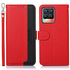 Custodia Portafoglio In Pelle Cover con Supporto A09D per Realme 8 4G Rosso