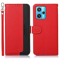 Custodia Portafoglio In Pelle Cover con Supporto A09D per Realme 9 4G Rosso