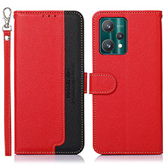 Custodia Portafoglio In Pelle Cover con Supporto A09D per Realme 9 5G Rosso