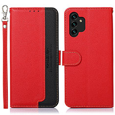 Custodia Portafoglio In Pelle Cover con Supporto A09D per Samsung Galaxy A13 4G Rosso