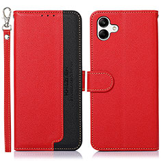 Custodia Portafoglio In Pelle Cover con Supporto A09D per Samsung Galaxy F14 5G Rosso