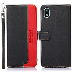 Custodia Portafoglio In Pelle Cover con Supporto A09D per Sony Xperia Ace III SO-53C Nero