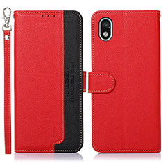 Custodia Portafoglio In Pelle Cover con Supporto A09D per Sony Xperia Ace III SOG08 Rosso