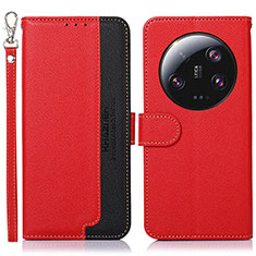 Custodia Portafoglio In Pelle Cover con Supporto A09D per Xiaomi Mi 13 Ultra 5G Rosso