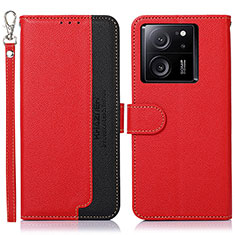 Custodia Portafoglio In Pelle Cover con Supporto A09D per Xiaomi Mi 13T 5G Rosso