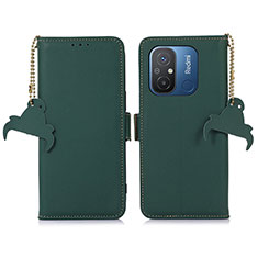 Custodia Portafoglio In Pelle Cover con Supporto A09D per Xiaomi Poco C55 Verde