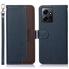 Custodia Portafoglio In Pelle Cover con Supporto A09D per Xiaomi Redmi Note 12 4G Blu