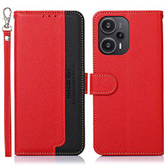 Custodia Portafoglio In Pelle Cover con Supporto A09D per Xiaomi Redmi Note 12 Turbo 5G Rosso