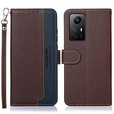 Custodia Portafoglio In Pelle Cover con Supporto A09D per Xiaomi Redmi Note 12S Marrone