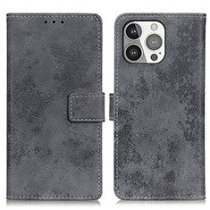 Custodia Portafoglio In Pelle Cover con Supporto A10 per Apple iPhone 13 Pro Grigio