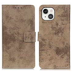 Custodia Portafoglio In Pelle Cover con Supporto A10 per Apple iPhone 14 Plus Khaki