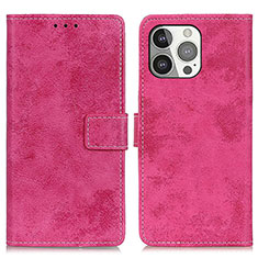 Custodia Portafoglio In Pelle Cover con Supporto A10 per Apple iPhone 14 Pro Rosa Caldo
