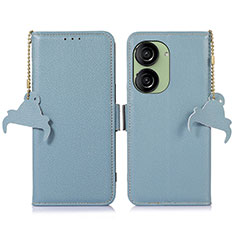 Custodia Portafoglio In Pelle Cover con Supporto A10D per Asus ZenFone 10 Azzurro