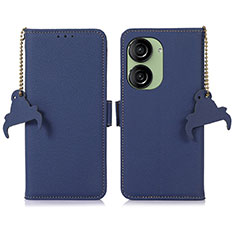 Custodia Portafoglio In Pelle Cover con Supporto A10D per Asus ZenFone 10 Blu