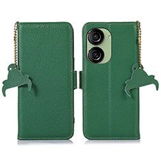 Custodia Portafoglio In Pelle Cover con Supporto A10D per Asus ZenFone 10 Verde