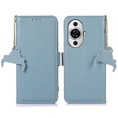 Custodia Portafoglio In Pelle Cover con Supporto A10D per Huawei Nova 11 Azzurro