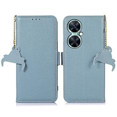 Custodia Portafoglio In Pelle Cover con Supporto A10D per Huawei Nova 11i Azzurro